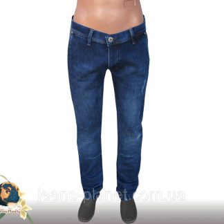 Джинсы мужские утеплённые на манжете-резинке PieroPaul синего цвета