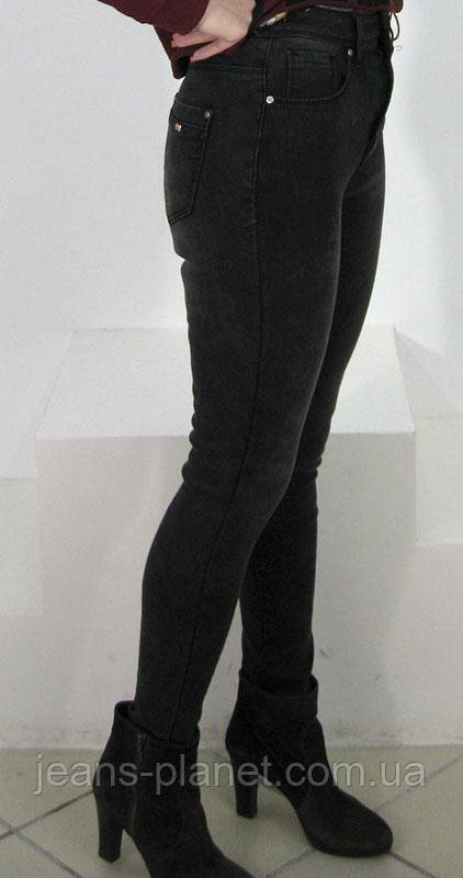 Джинсы женские зауженные с высокой посадкой Американка тёмно-серые 27 размер — изображение 2
