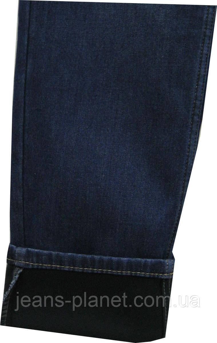 Джинсы мужские утеплённые на флисе зауженные с потёртостями Fashion Red — изображение 3