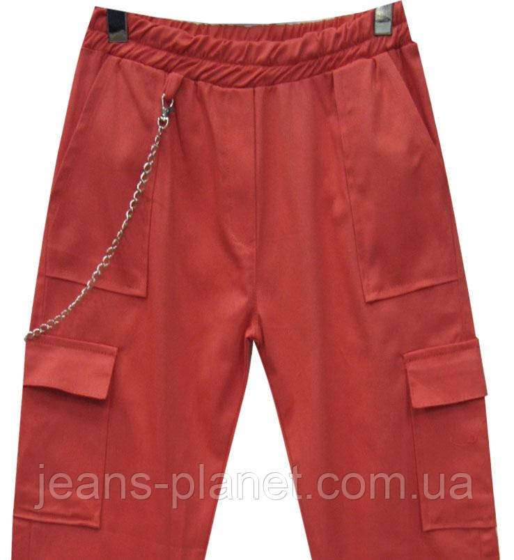 Джинсы женские летние с боковыми карманами пояс и низ на резинке — изображение 3