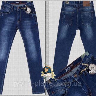 Модные мужские молодёжные джинсы Blue Nill синего цвета 3