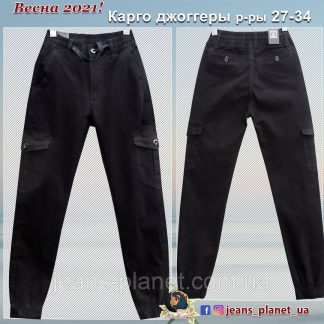Джинсы мужские карго джоггеры Baron чёрного цвета