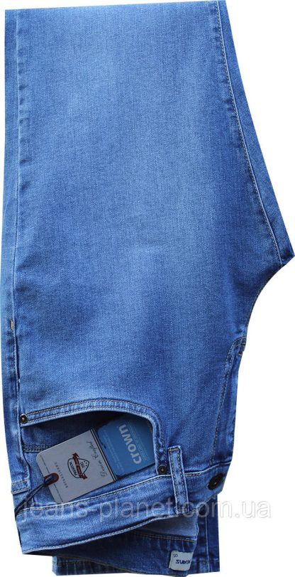 Классические мужские джинсы бренд Crown Jeans голубого цвета — изображение 3