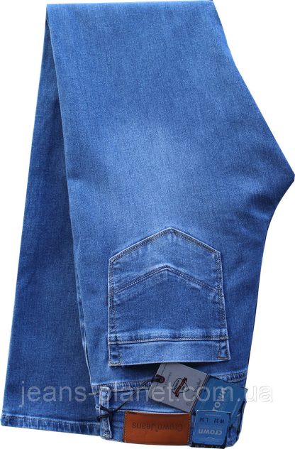 Классические мужские джинсы бренд Crown Jeans голубого цвета — изображение 2