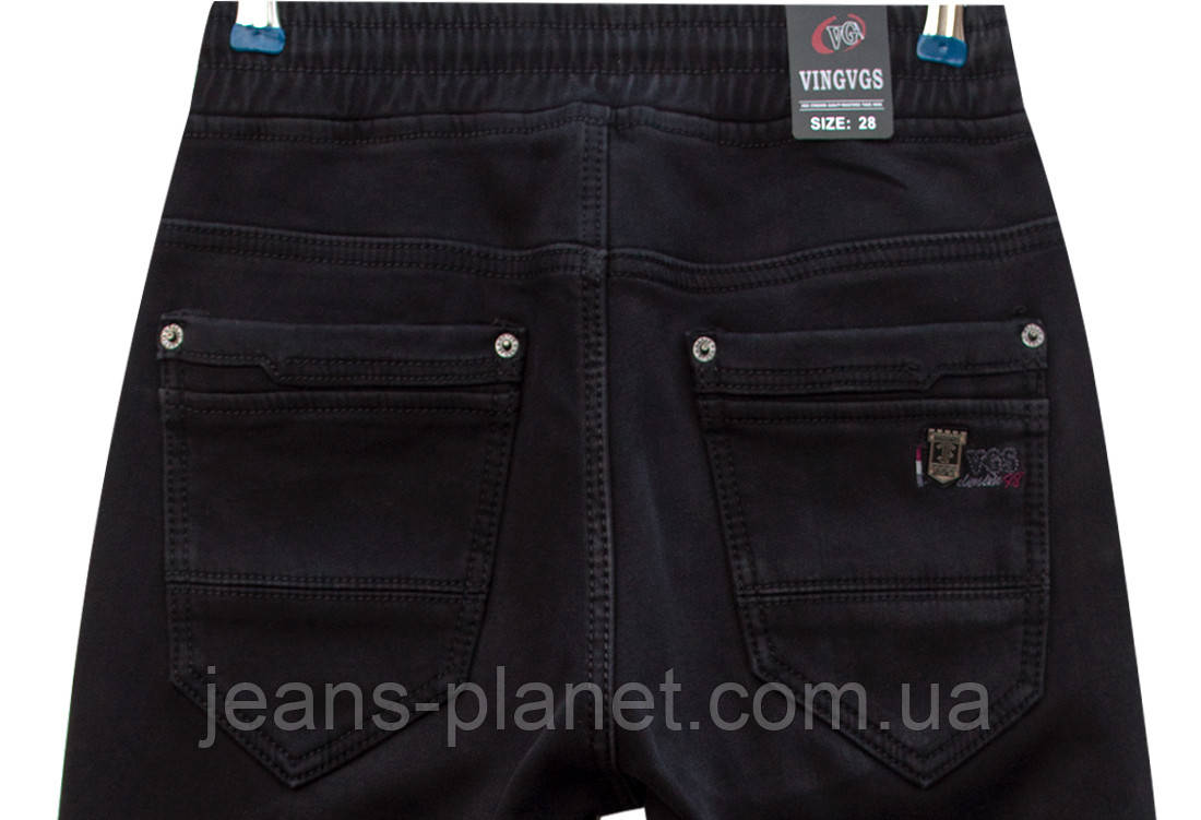 Джинсы молодёжные мужские утеплённые джоггеры пояс и низ на резинке — изображение 5