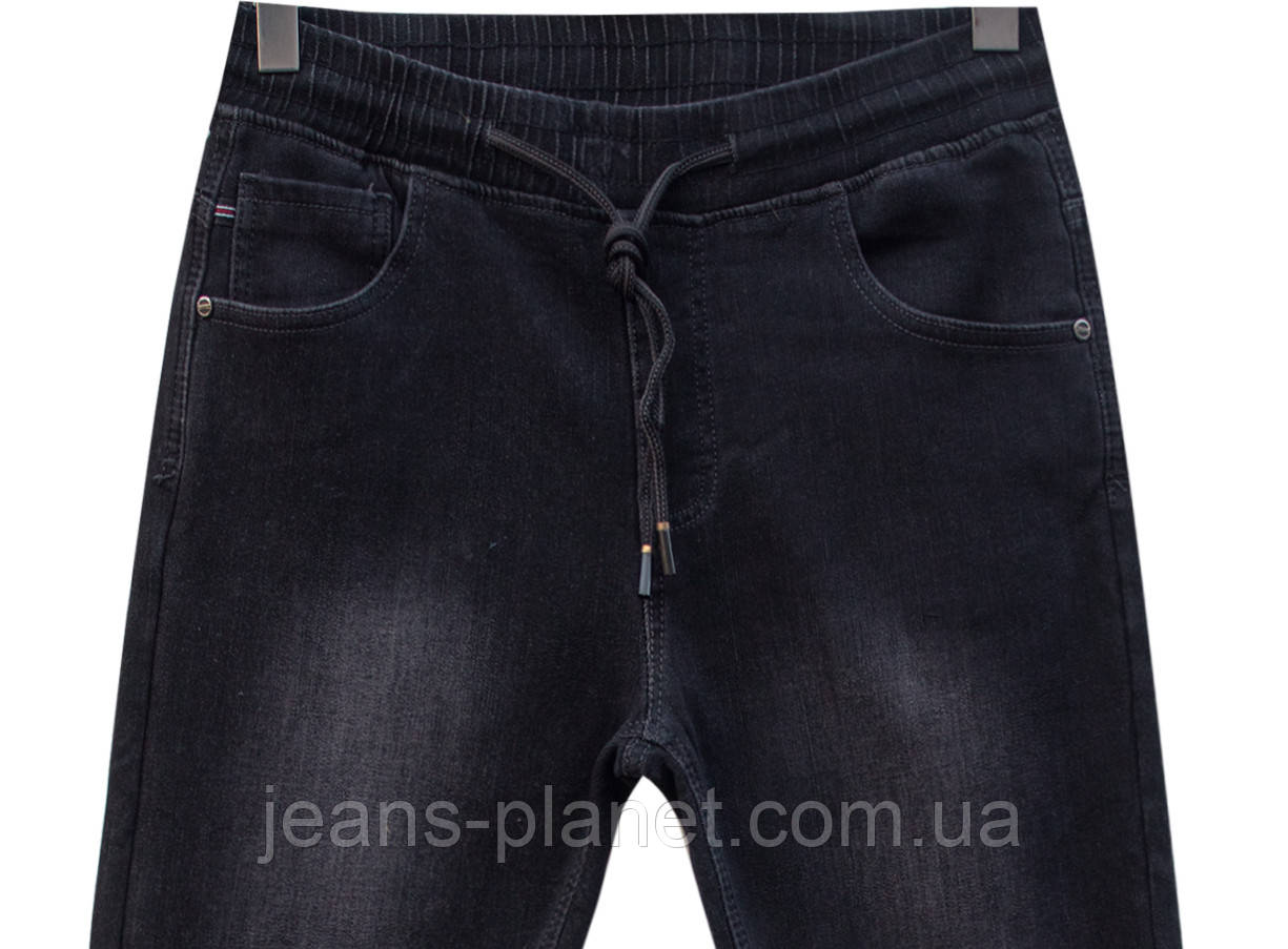 Мужские зимние джинсы джоггеры на резинке пояс и манжеты — изображение 4