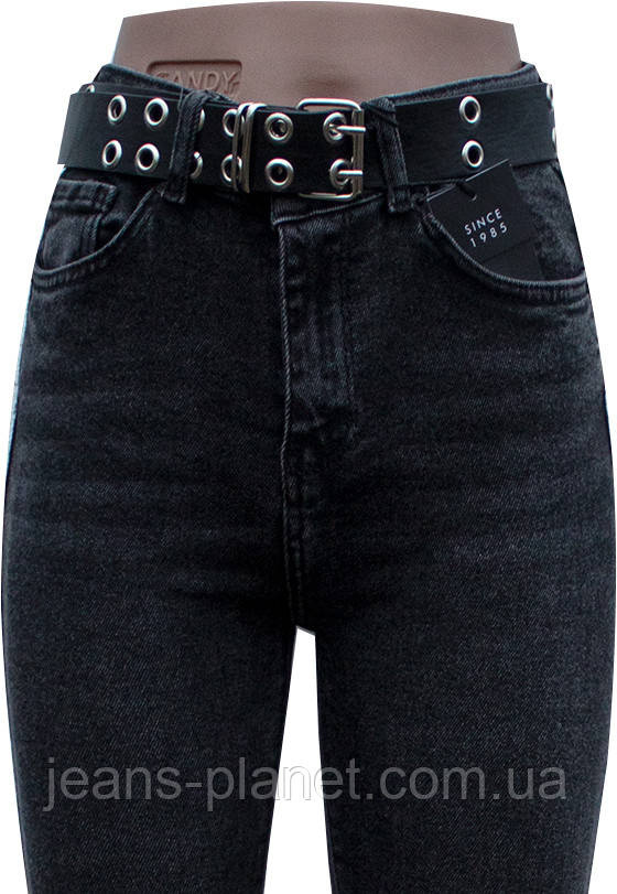 Джинсы женские зауженные на высокой талии Liuzin цвет графит — изображение 4