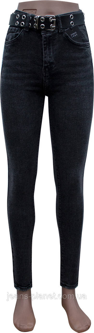 Джинсы женские зауженные на высокой талии Liuzin цвет графит — изображение 3