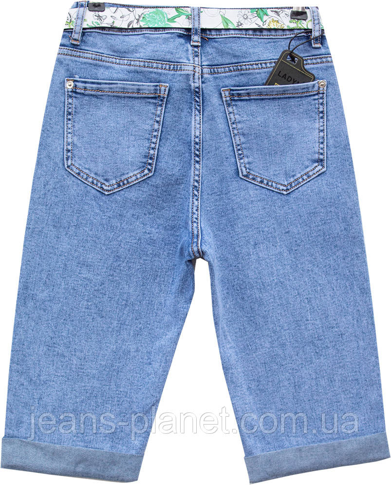 Модные женские джинсовые капри Lady N с белым ремнём — изображение 5