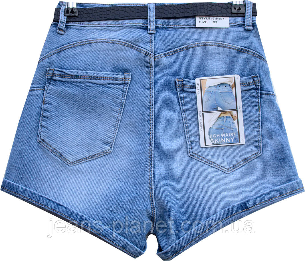 Шорты женские джинсовые короткие M.Sara Push-Up с ремнём — изображение 3