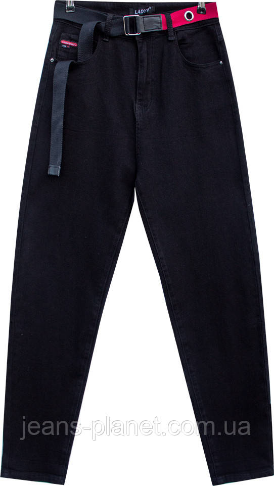 Джинсы женские классические Mom чёрного цвета Lady N — изображение 4