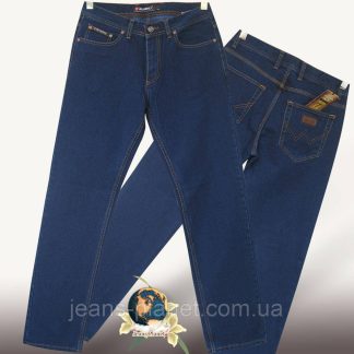 Джинсы мужские классические прямые синие Big Covers стиль Wrangler