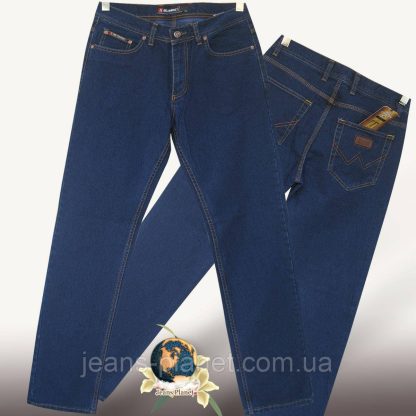 Джинсы мужские классические прямые синие Big Covers стиль Wrangler