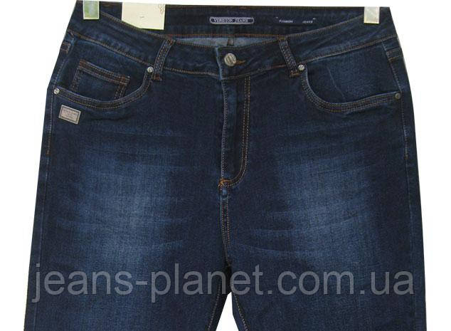 Джинсы женские высокой посадкой Version батал тёмно-синего цвета 42 размер — изображение 2