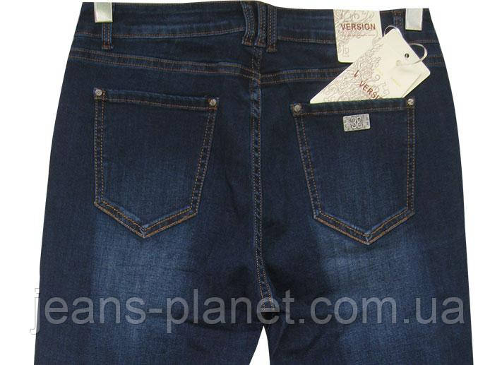 Джинсы женские высокой посадкой Version батал тёмно-синего цвета 42 размер — изображение 3