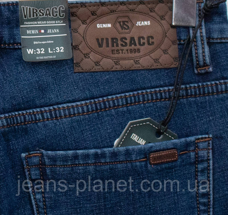 Джинси чоловічі класичні утеплені звужені на флісі Virsacc — изображение 2