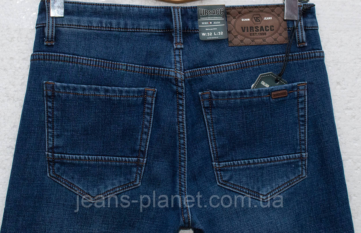Джинси чоловічі класичні утеплені звужені на флісі Virsacc — изображение 3