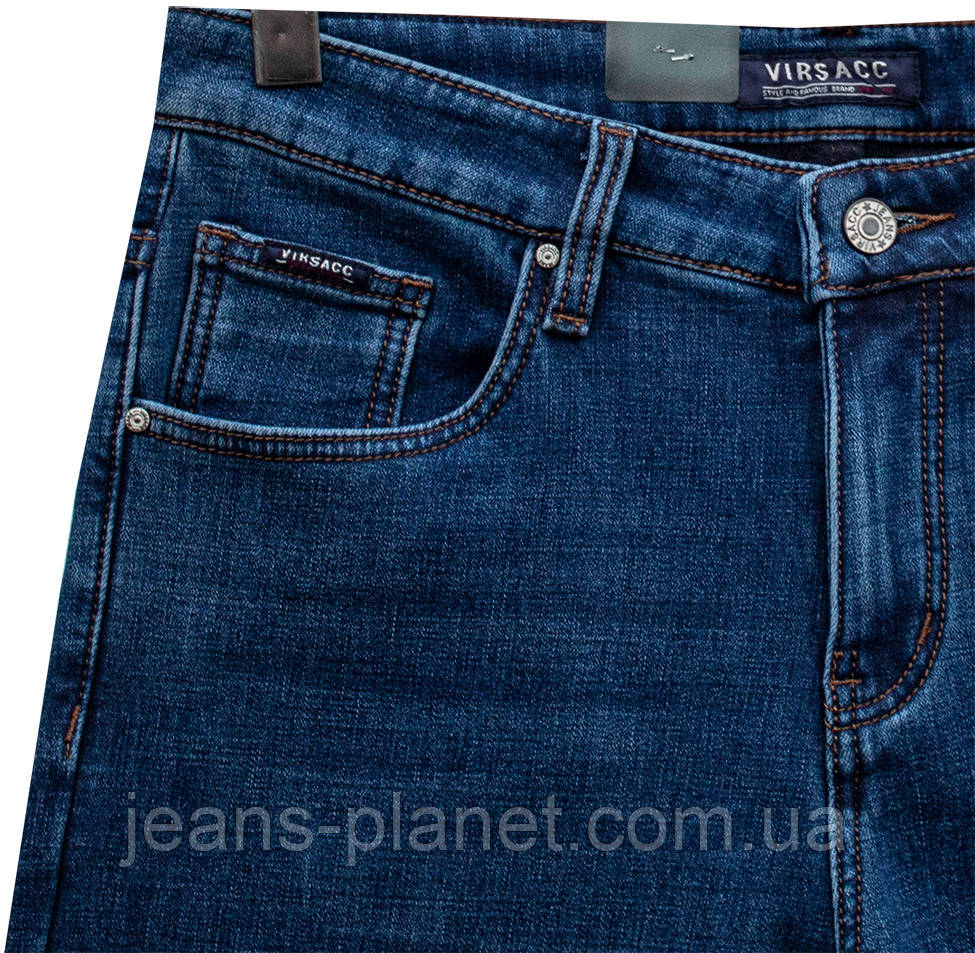 Джинси чоловічі класичні утеплені звужені на флісі Virsacc — изображение 4