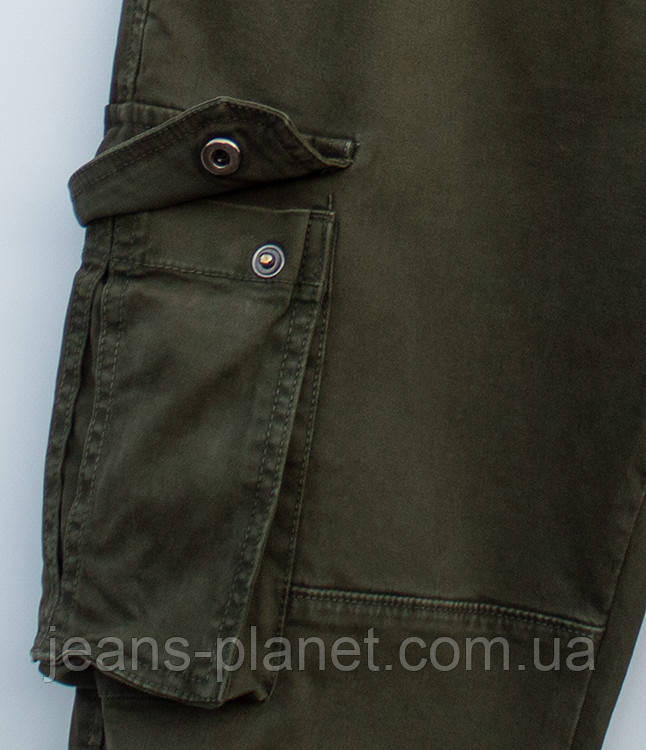 Чоловічі зимові джинси джогери карго Forex на манжеті колір хакі — изображение 5