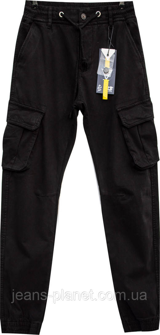 Чоловічі зимові джинси джогери карго ITENO чорного кольору — изображение 3