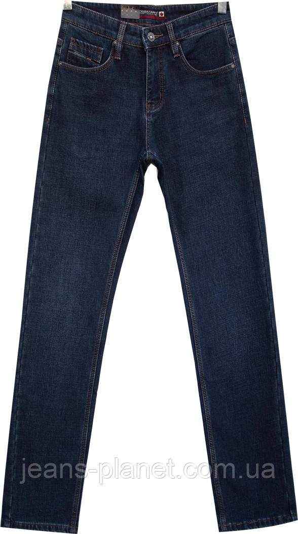 Джинси чоловічі зимові класичні темно-синього кольору — изображение 3