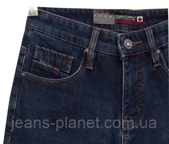 Джинси чоловічі зимові класичні темно-синього кольору — изображение 5