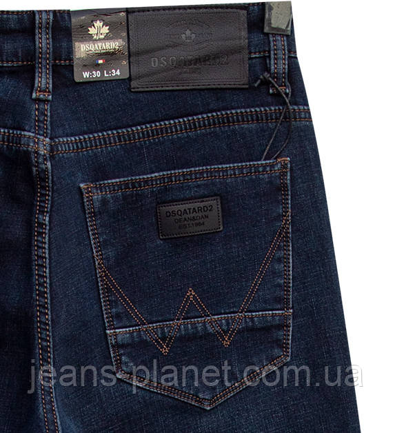 Джинси чоловічі зимові класичні темно-синього кольору — изображение 6