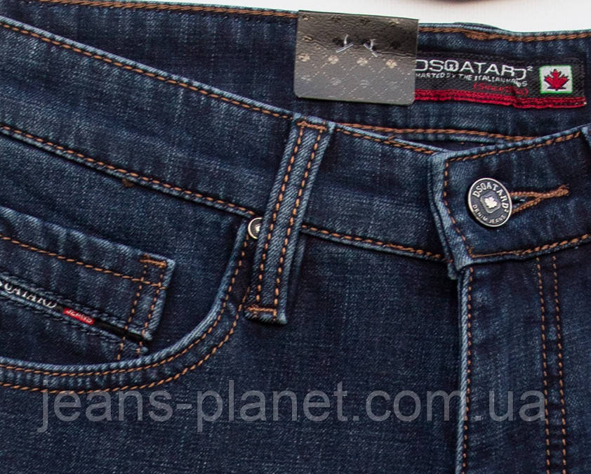 Джинси чоловічі зимові класичні темно-синього кольору — изображение 8