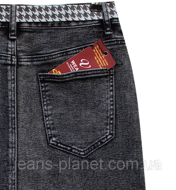 Джинсова класична юбка олівець Vanver колір сірий графіт — изображение 4