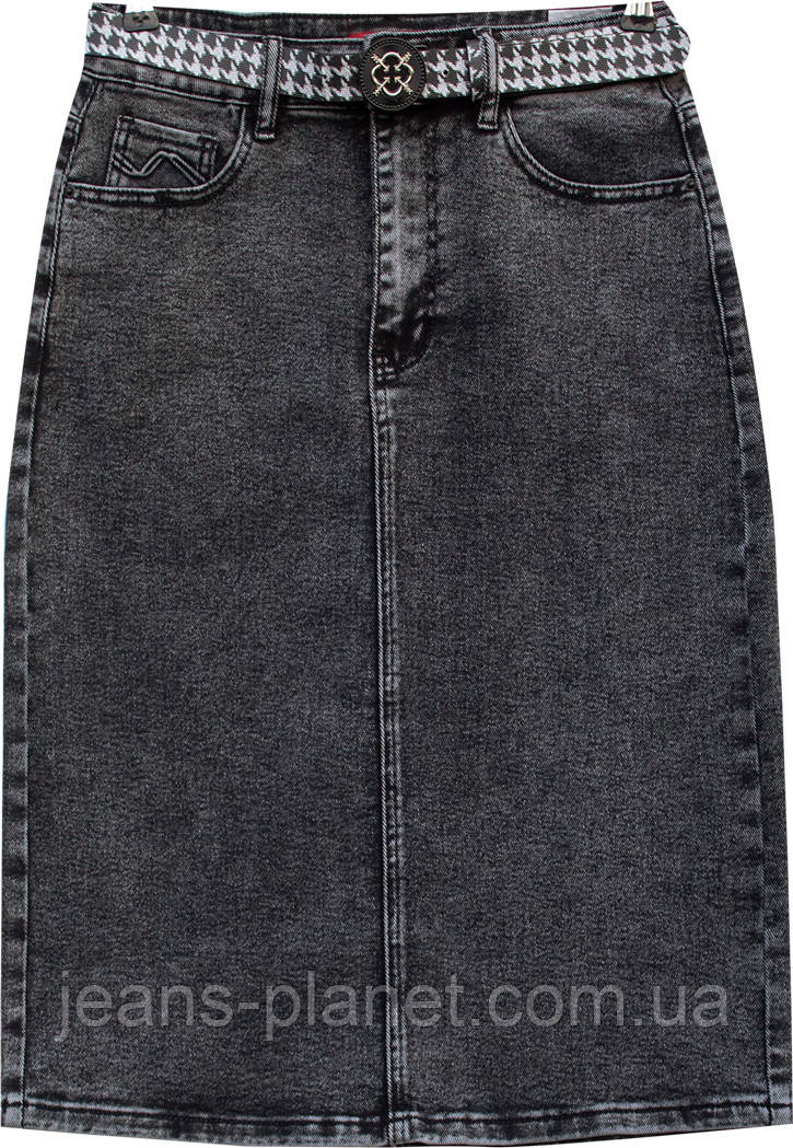 Джинсова класична юбка олівець Vanver колір сірий графіт — изображение 6