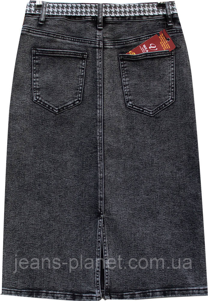 Джинсова класична юбка олівець Vanver колір сірий графіт — изображение 3
