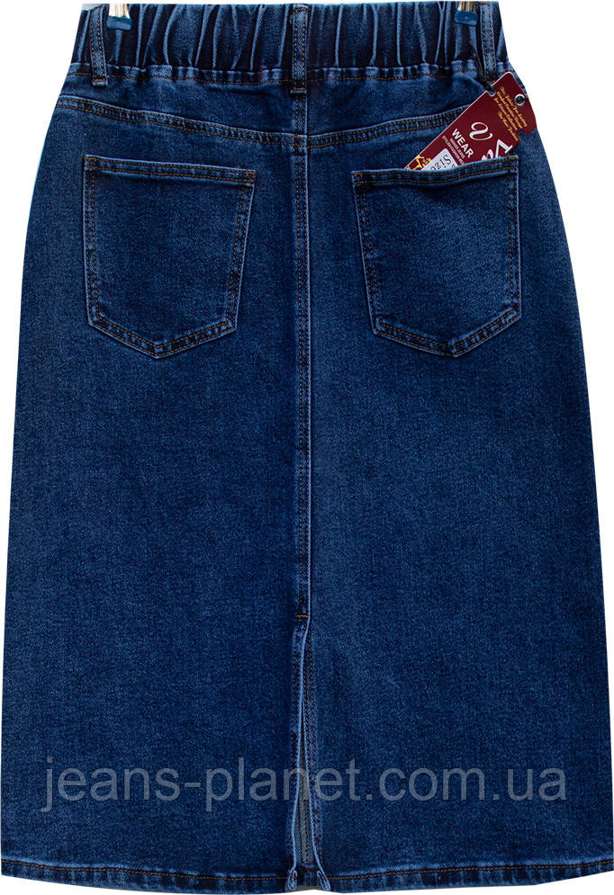 Джинсова пряма спідниця класичної довжини Vanver пояс на резинці — изображение 3