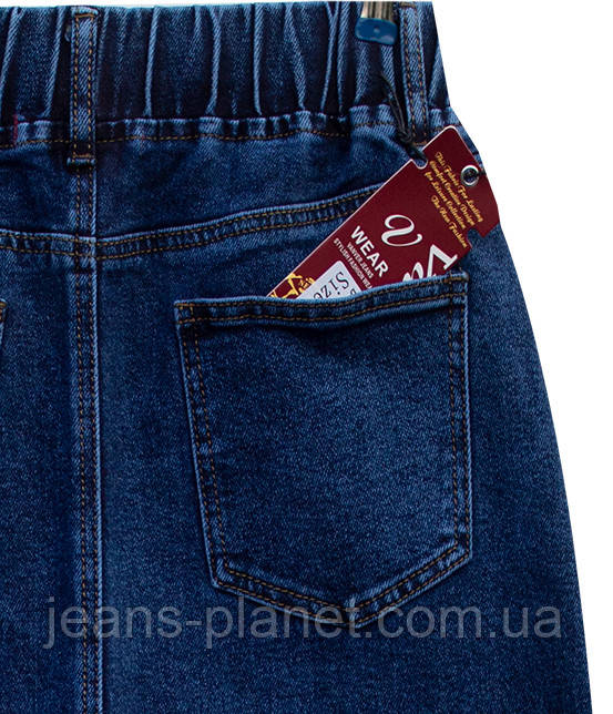 Джинсова пряма спідниця класичної довжини Vanver пояс на резинці — изображение 6