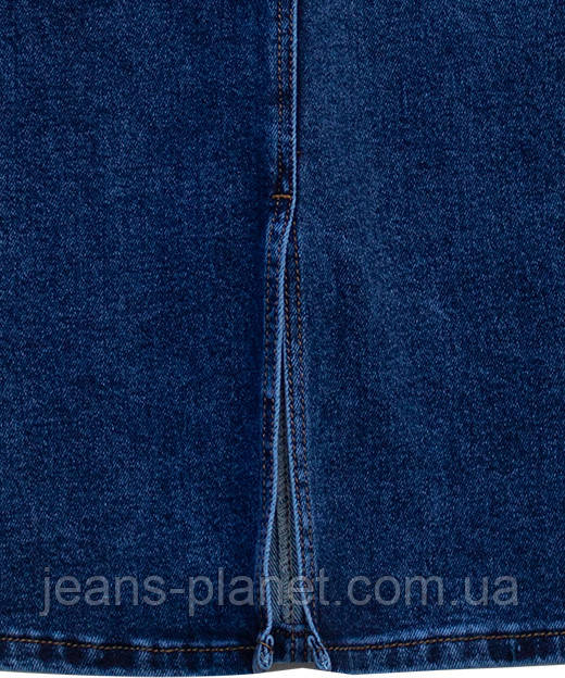 Джинсова пряма спідниця класичної довжини Vanver пояс на резинці — изображение 5