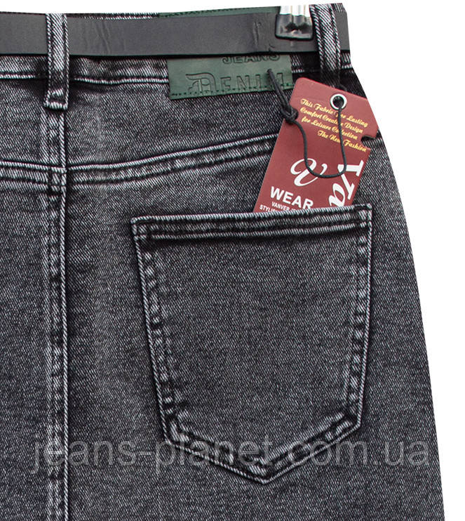 Модна джинсова спідниця олівець кольору сірий графіт з ременем — изображение 5