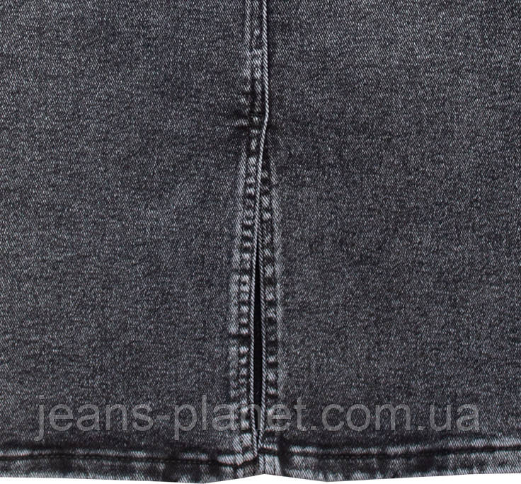 Модна джинсова спідниця олівець кольору сірий графіт з ременем — изображение 4