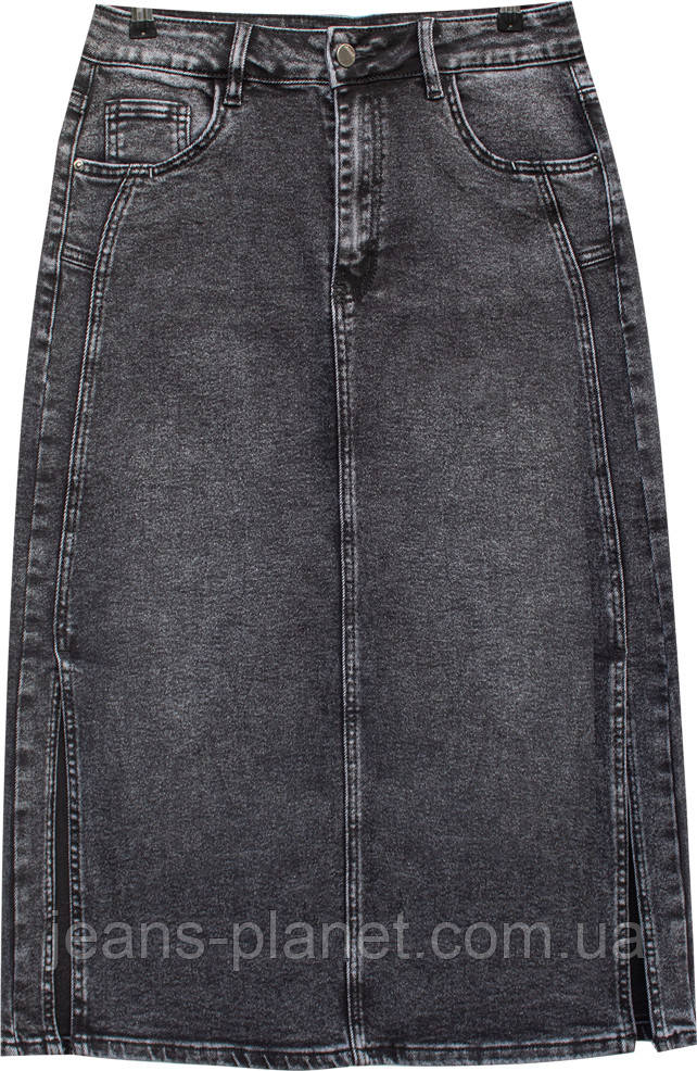 Модна джинсова спідниця міді-максі 80 см довжина великі розміри — изображение 7