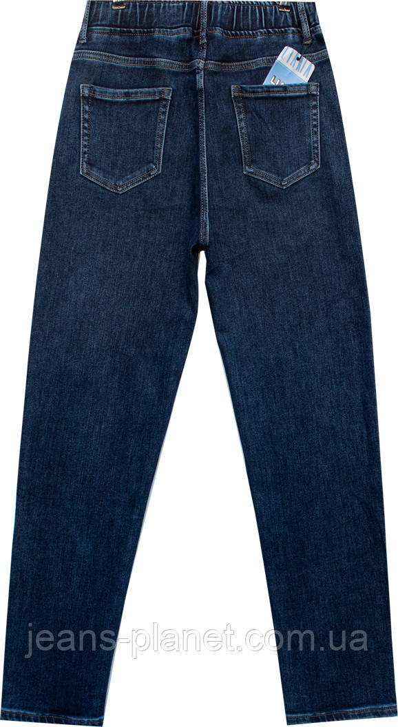 Джинси жіночі мом утеплені байкою пояс на резинці Lady N - Liana — изображение 2