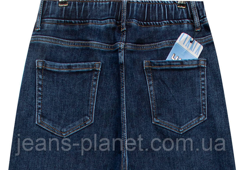 Джинси жіночі мом утеплені байкою пояс на резинці Lady N - Liana — изображение 3