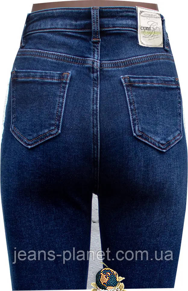 Джинси жіночі утеплені завужені з високою посадкою Cudi 29 розмір — изображение 3