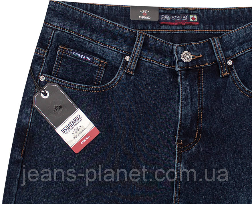 Джинси чоловічі зимові класичні темно-синього кольору Dsqatard -2311 — изображение 7
