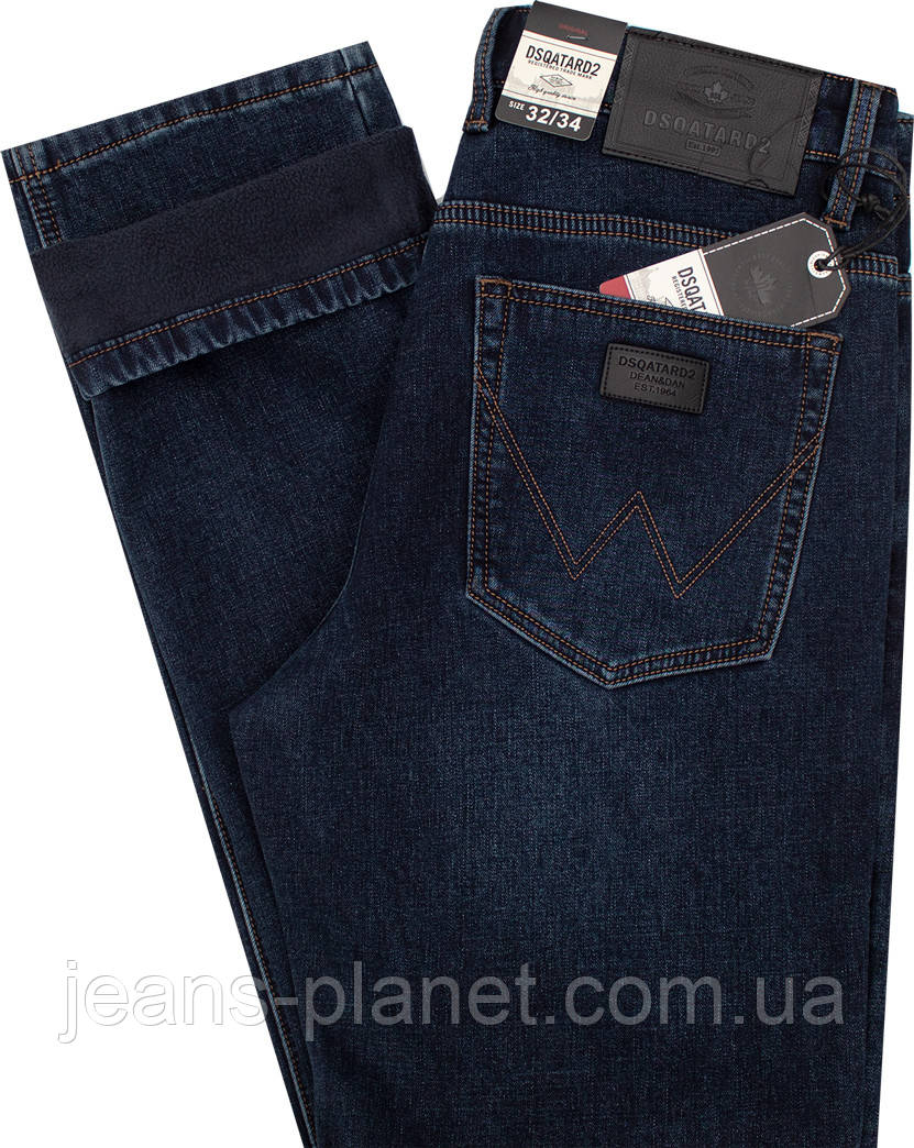 Джинси чоловічі зимові класичні темно-синього кольору Dsqatard -2311 — изображение 4