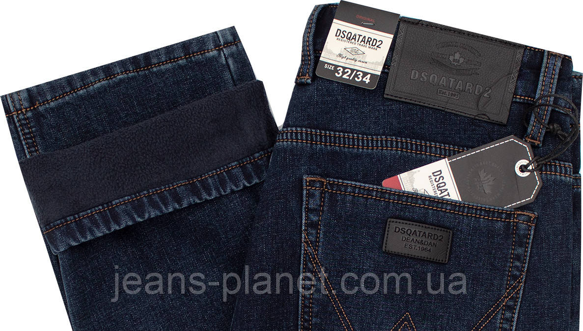 Джинси чоловічі зимові класичні темно-синього кольору Dsqatard -2311 — изображение 6