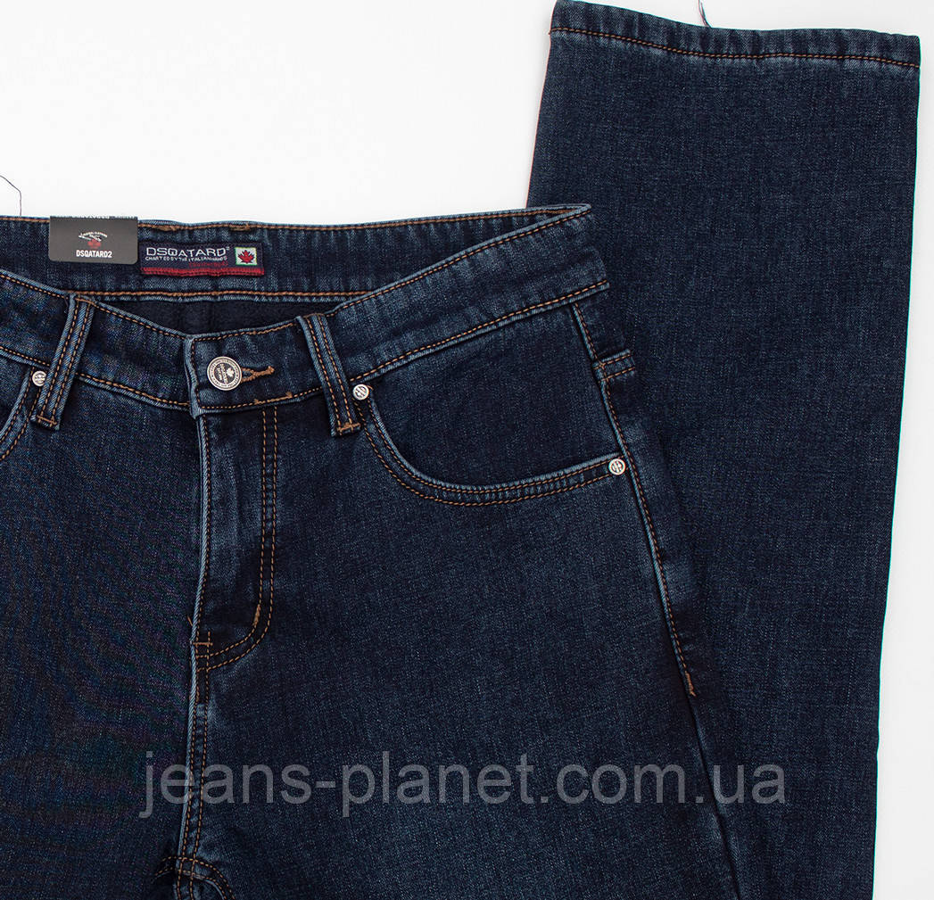 Джинси чоловічі зимові класичні темно-синього кольору Dsqatard -2311 — изображение 5