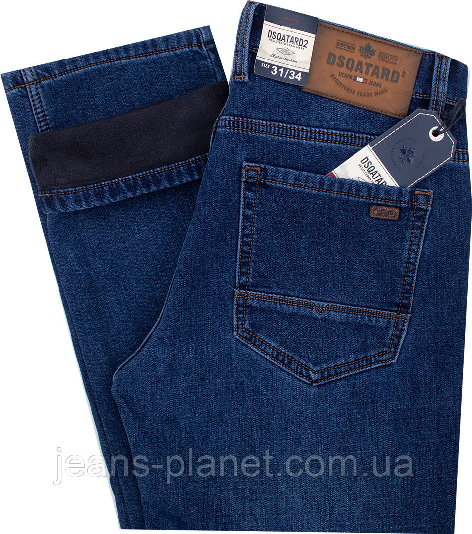 Джинси чоловічі класичні утеплені на флісі Dsqatard - 2308 — изображение 8