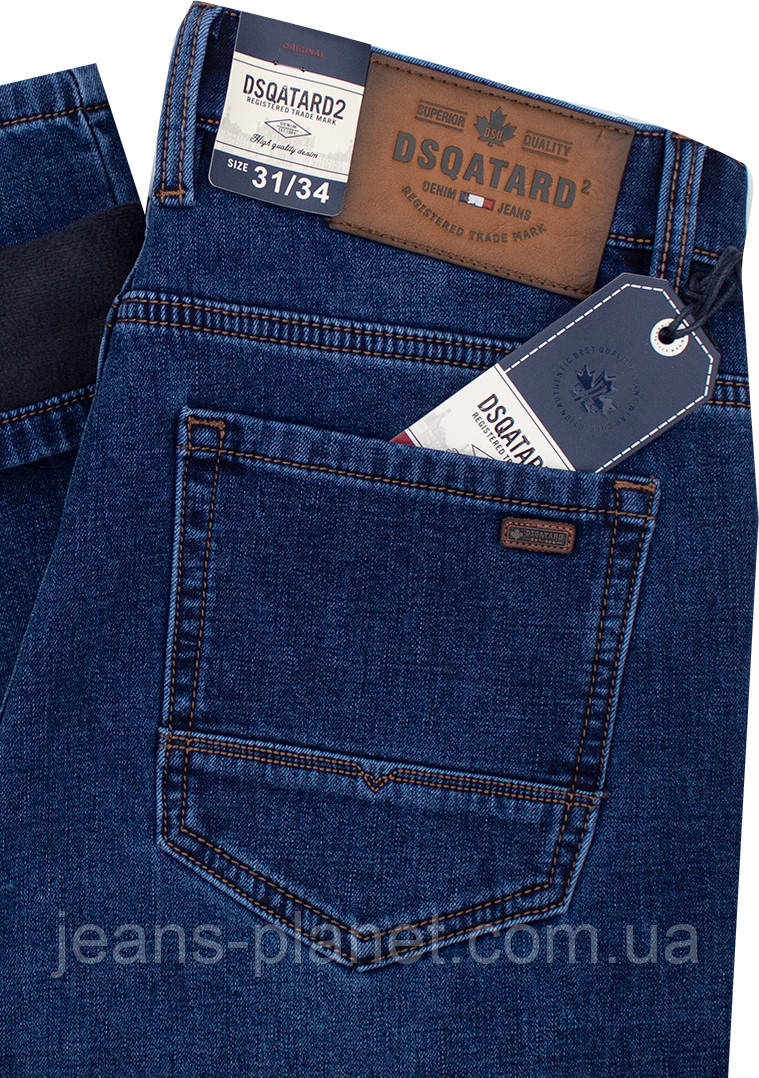 Джинси чоловічі класичні утеплені на флісі Dsqatard - 2308 — изображение 5