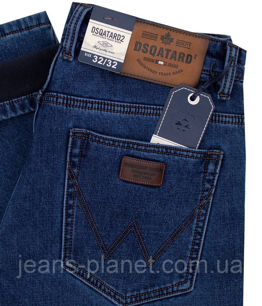 Джинси чоловічі класичні утеплені на флісі Dsqatard - 2288 — изображение 5
