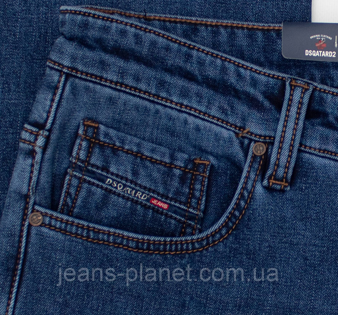 Джинси чоловічі класичні утеплені на флісі Dsqatard - 2288 — изображение 6