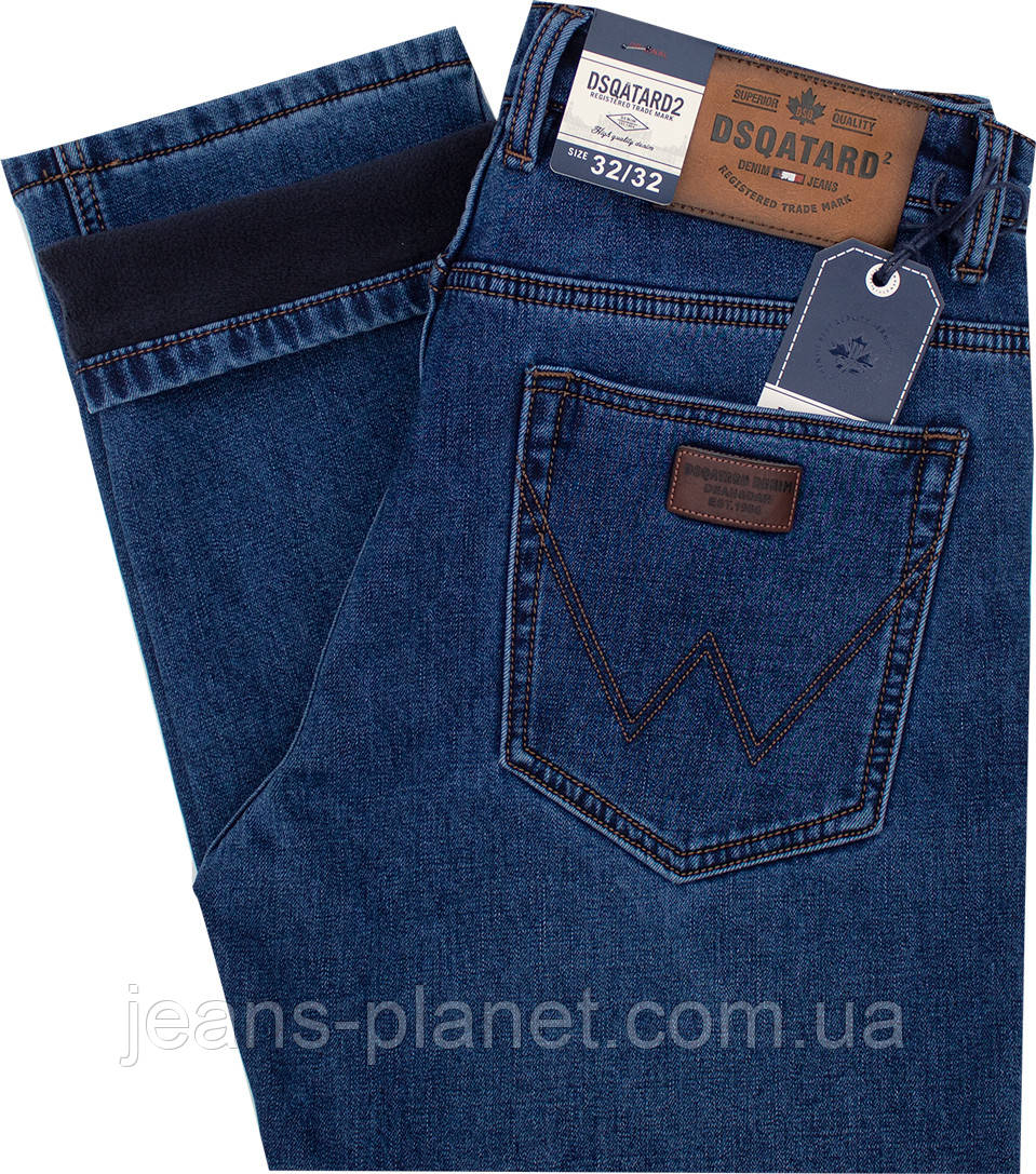 Джинси чоловічі класичні утеплені на флісі Dsqatard - 2288 — изображение 7