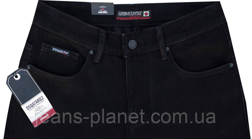 Джинси чоловічі зимові класичні Dsqatard чорного кольору - 2301 — изображение 6